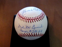 Hank Aaron Mike Mccormick 500TH Hr Braves Hof Signed Auto Baseball Steiner Mlb - $494.99