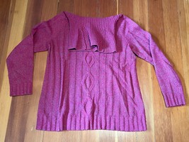 Womens Pink Talbots Wool Blend Turtleneck Ribbed Sweater Size Medium Petite - £18.63 GBP