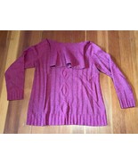 Womens Pink Talbots Wool Blend Turtleneck Ribbed Sweater Size Medium Petite - £18.96 GBP