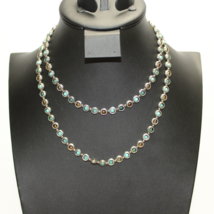 Premier Design PD Crown Silver Tone Gemstone Beads Necklace 36&quot; - £16.57 GBP