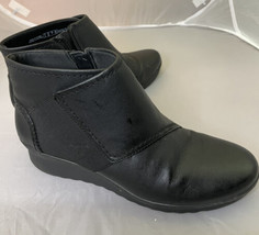 Clarks cloudsteppers Black Caddell Rush Wedge Bootie Womens size 7.5 - £23.58 GBP