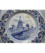 Delft Blue Hand Painted Heineken Windmill Scene 9.5&quot; Wall Plate [bp50] - £43.39 GBP