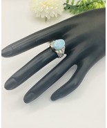 TJC Larimar Solitaire Ring for Women in Silver  TCW 6.67ct Size L/11/51 - $50.96