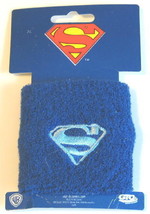 Superman Light Blue Chest S Logo Dark Blue Sport Wrist Band, NEW UNUSED - £4.73 GBP