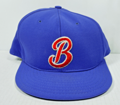 Vintage Red Letter &quot;B&quot; Blue Snapback Hat LARGE AJD 100% Nylon Double Knit - $6.99