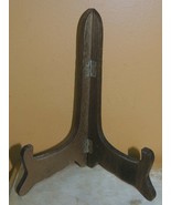 Wood Wooden Plate Display Stand / Easel 8&quot;x6.75&quot;x3.25&quot; Holder Rack gold ... - $14.75 CAD