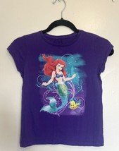 Disney Store Girls Top Size 10-12 Purple Little Mermaid Ariel Graphic Te... - $9.90