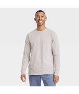 Goodfellow &amp; Co Men&#39;s Long Sleeve Pocket Tee Shirt LARGE Taupe New - $409.87 MXN