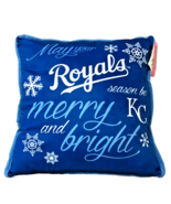 Kansas City Royals Pillow Christmas NEW Blue &amp; White 15&quot;x15&quot; Square MLB ... - £43.73 GBP