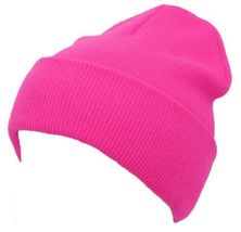 Hot Pink Winter Beanie Ski Hat Winter Plain Knit Hat Skully Skull Unisex - £13.09 GBP