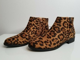 Leopard Animal Print Boots Womens Size 8.5 NEW Time and Tru Zipper Memor... - £13.31 GBP