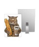 Cat Is Holding a Cup of Black Coffee and a Baguette Metal Photo Prints -... - £19.19 GBP