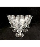 Morgantown MAYFAIR Etched Iced Tea Glasses Footed Tumblers ~ Set of 6 - $101.53 CAD