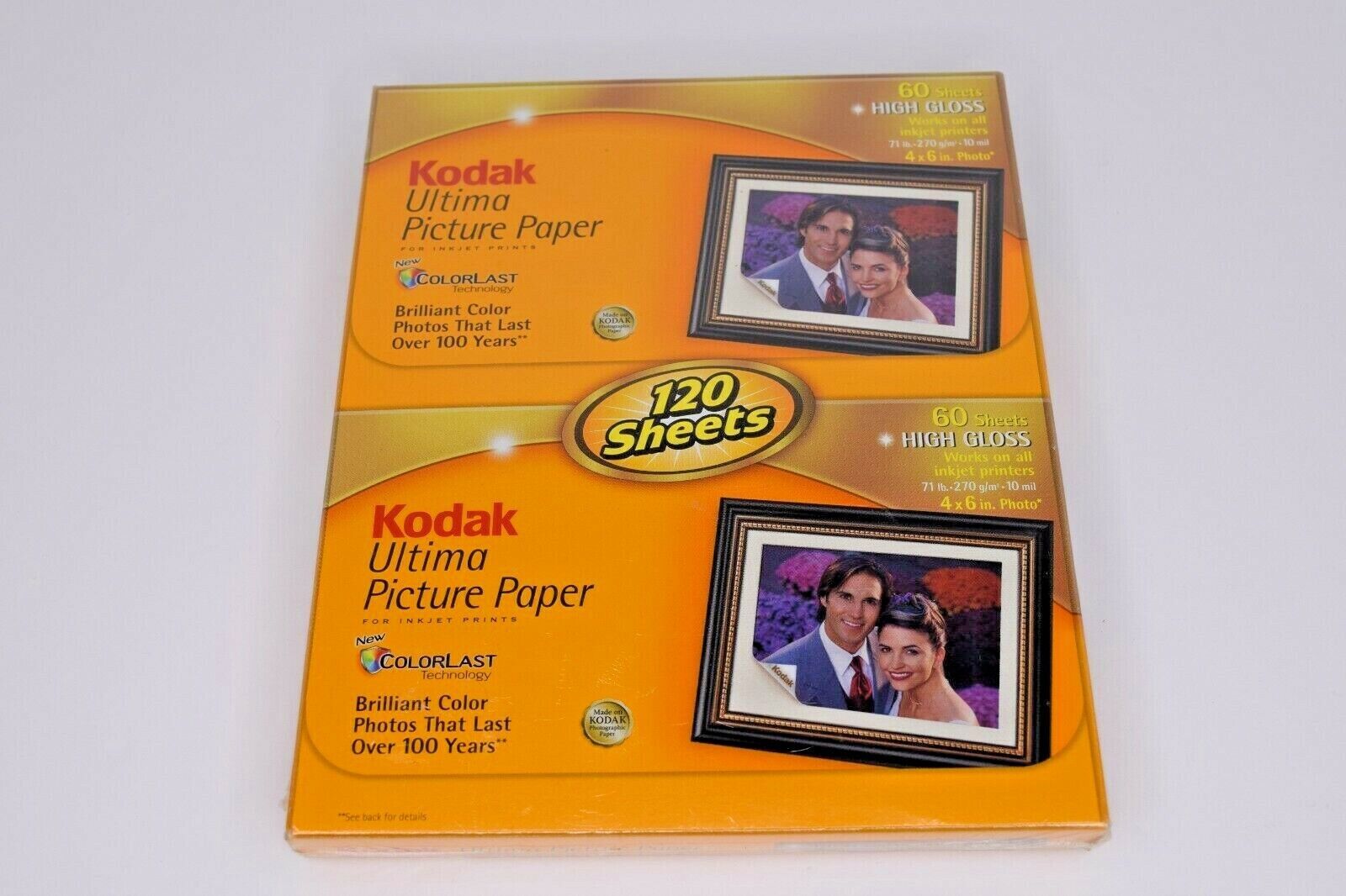 Kodak Ultima Picture Paper 120 Sheets High Gloss 4x6 Colorlast For Inkjet Printe - $11.87