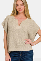 Zenana Short Sleeve Side Slit Sweater - $41.86