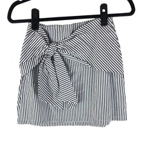 SuperDown Mini Skirt Bow Striped Black White XS - £18.87 GBP