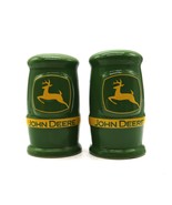 JOHN DEERE Tractor Ceramic Salt &amp; Pepper Shakers 3 1/2&quot; Green Yellow Dee... - $14.99