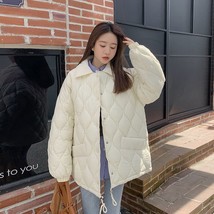 Lingge cotton coat women&#39;s retro 2023 new Korean version of the loose mid-length - $49.78