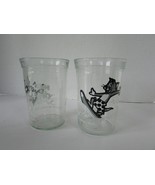 2 Welch&#39;s Grape Jelly Jars Glasses Tom &amp; Jerry 1990 Anchor Hocking - $9.85