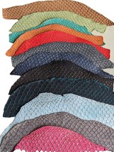 A lot of TWO Metallic Matte Tilapia Fish Skins Hide Leather Craft Supply - $11.50