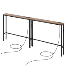 VEVOR Narrow Console Table, 2 Pack Behind Couch Shelf with Power Outlets... - $81.52