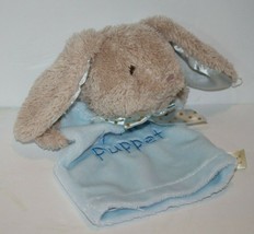Dan Dee Easter Bunny Rabbit 9&quot; Blue My First 1st Puppet Satin Ears Bow Soft Toy - £8.55 GBP