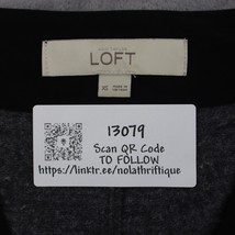 Ann Taylor Loft Shirt Womens XS Black Gray VNeck Long Sleeve Mixed Media Stretch - £15.61 GBP