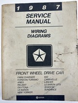 1987 Chrysler Motors Service Manual Front Wheel Drive Car Wiring Diagrams - $31.67