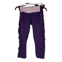 Lululemon Women&#39;s Purple Ruched Capri Leggings Size 6 - £23.04 GBP