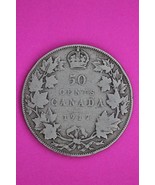 1917 Canada Silver Half Dollar Scarce Semi Key Date Coin .800 Fine Silve... - $28.61 CAD