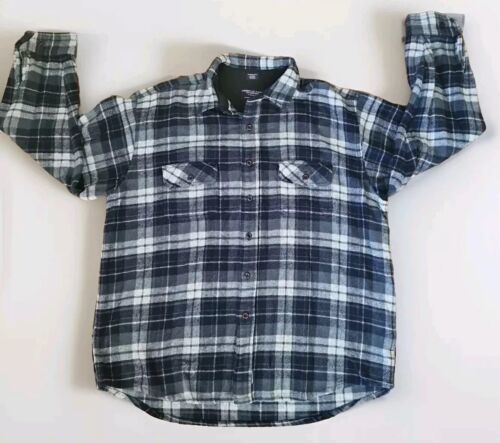 American Eagle Wool Blend Heavy Flannel Plaid Button Up Shirt Mens XL Na... - $18.76