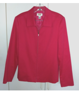 TALBOTS LADIES LS ZIP HOT PINK JACKET-8- WORN ONCE-COTTON/LYCRA-FULLY LINED - $25.26 CAD