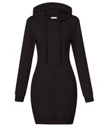 MISSKY Women&#39;s Casual Long Sleeve Pocket Pullover Hooded Mini Dress Blac... - $451.41 MXN