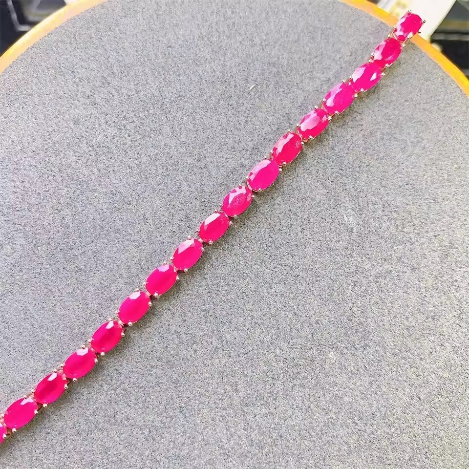 natural ruby bracelet silver sterling 925 ruby gemstones bracelet - stone queen Item image 5