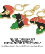 Large Pan African Colored Africa Map Keychain with African &amp; Egyptian Sy... - £7.89 GBP