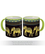 Indian Print : Gift Mug Elephant Mandala Floral Pattern Stripe Henna Roo... - $15.90
