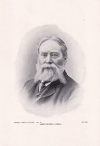 Vintage 8 x 5.5&quot; Print Brown&#39;s Famous Pictures - James Russell Lowell - No. 18 - £3.19 GBP