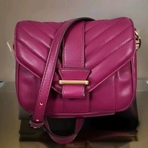 Time and Tru Crossbody Bag Pink Handbag Quilted Foldover Flap Ext Slip P... - $14.84