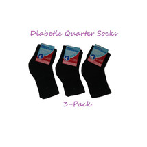 Diabetic Socks Women (3-Pack) Ankle Socks Black Comfort Socks for Diabetics size - £13.23 GBP