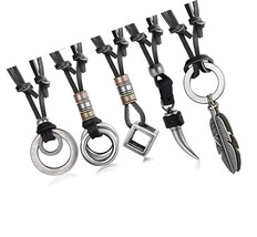 Leather Necklace for Men Women Tribal Wolf for - $62.45