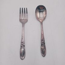 VTG White Orchid Oneida Community Silver Plated Infant Youth Spoon Fork Set - $259.30 MXN