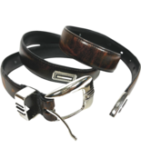 FOSSIL men&#39;s 44 inch Brown Leather 44 Belt Silver Concho Accents 1&quot; Wide - €21,70 EUR