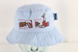 Deadstock Vtg 90s Streetwear Hip Hop Dog Comic Bucket Boonie Hat Cap Blue Mens - £39.52 GBP