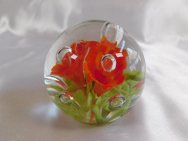 Small Orange Flower Paperweight # 23334 - £11.64 GBP