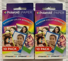 Polaroid 2x3&quot; Premium Zink Paper Random Rainbow Borders 20 Pack - New, Sealed - £14.69 GBP