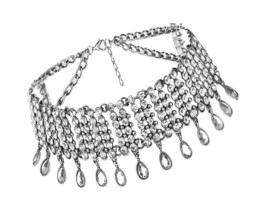 Vintage Boho Full Rhinestones Necklaces Tassel Set - £37.60 GBP
