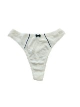 Vintage 90s Y2K Victoria&#39;s Secret Cotton Thongs Tartan Bow M - £28.44 GBP