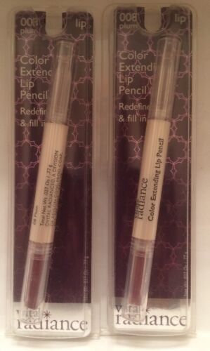 2 Revlon Vital Radiance Color Extending Lip Pencil - Plum 008 - $11.87