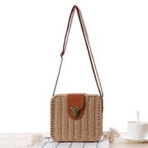 Vintage straw rattan square Sling bag - £38.60 GBP