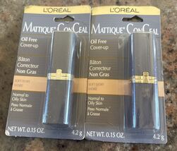 2 Loreal Mattique Conceal Oil Free Make Up - Soft Ivory - 0.15oz - $24.69